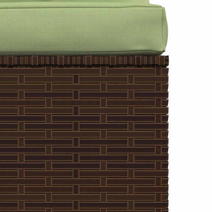 vidaXL Canapé central de jardin avec coussins en poly rotin marron