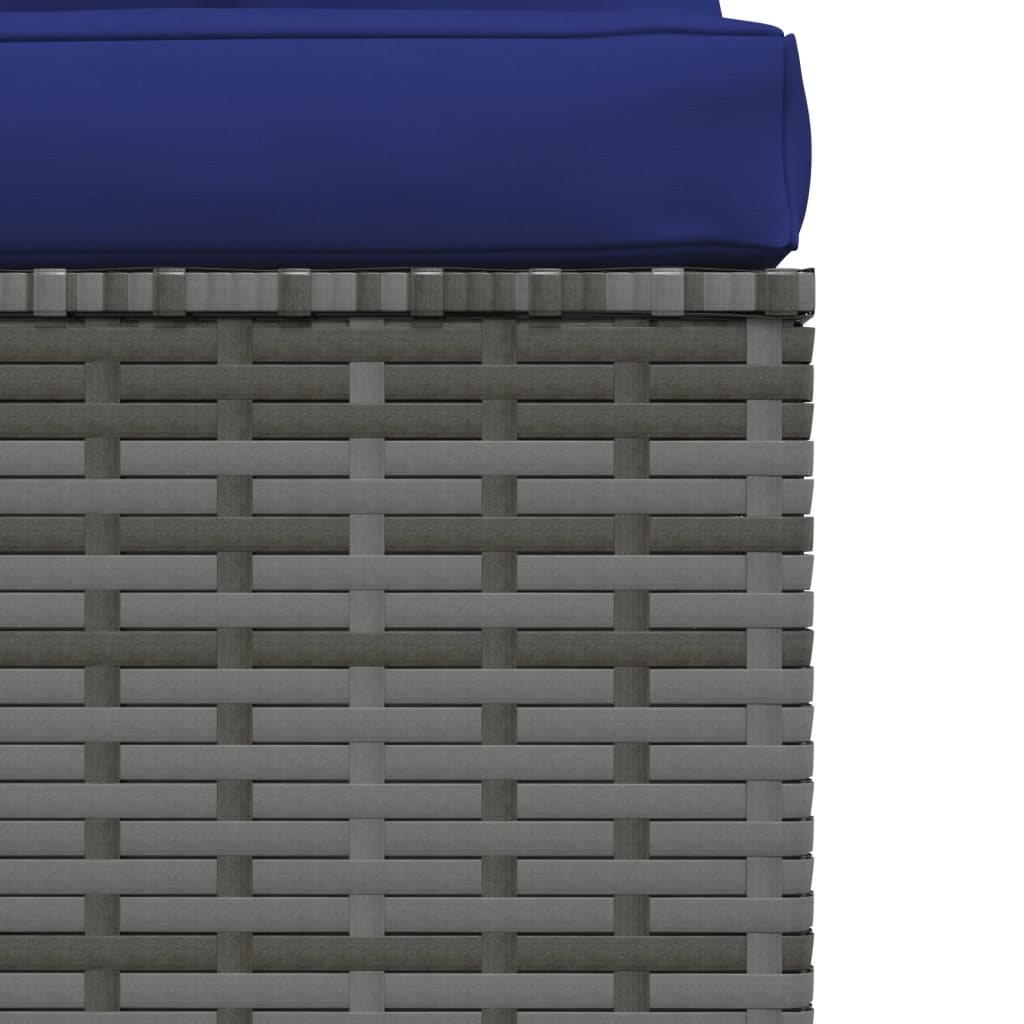 vidaXL Salon de jardin 4 pcs avec coussins Gris Résine tressée