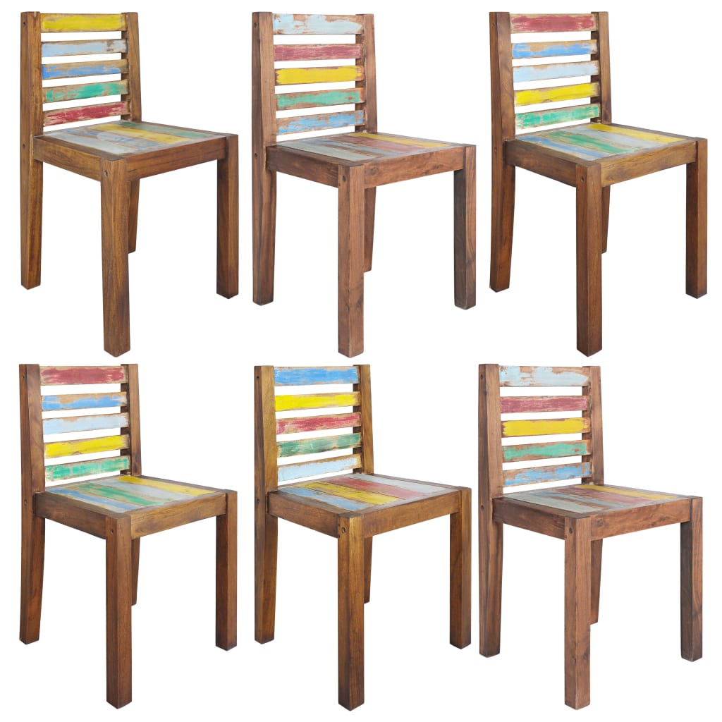 vidaXL Chaises de salle à manger 6 pcs Bois de récupération massif