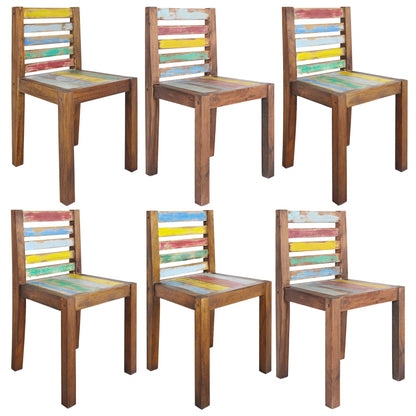 vidaXL Chaises de salle à manger 6 pcs Bois de récupération massif