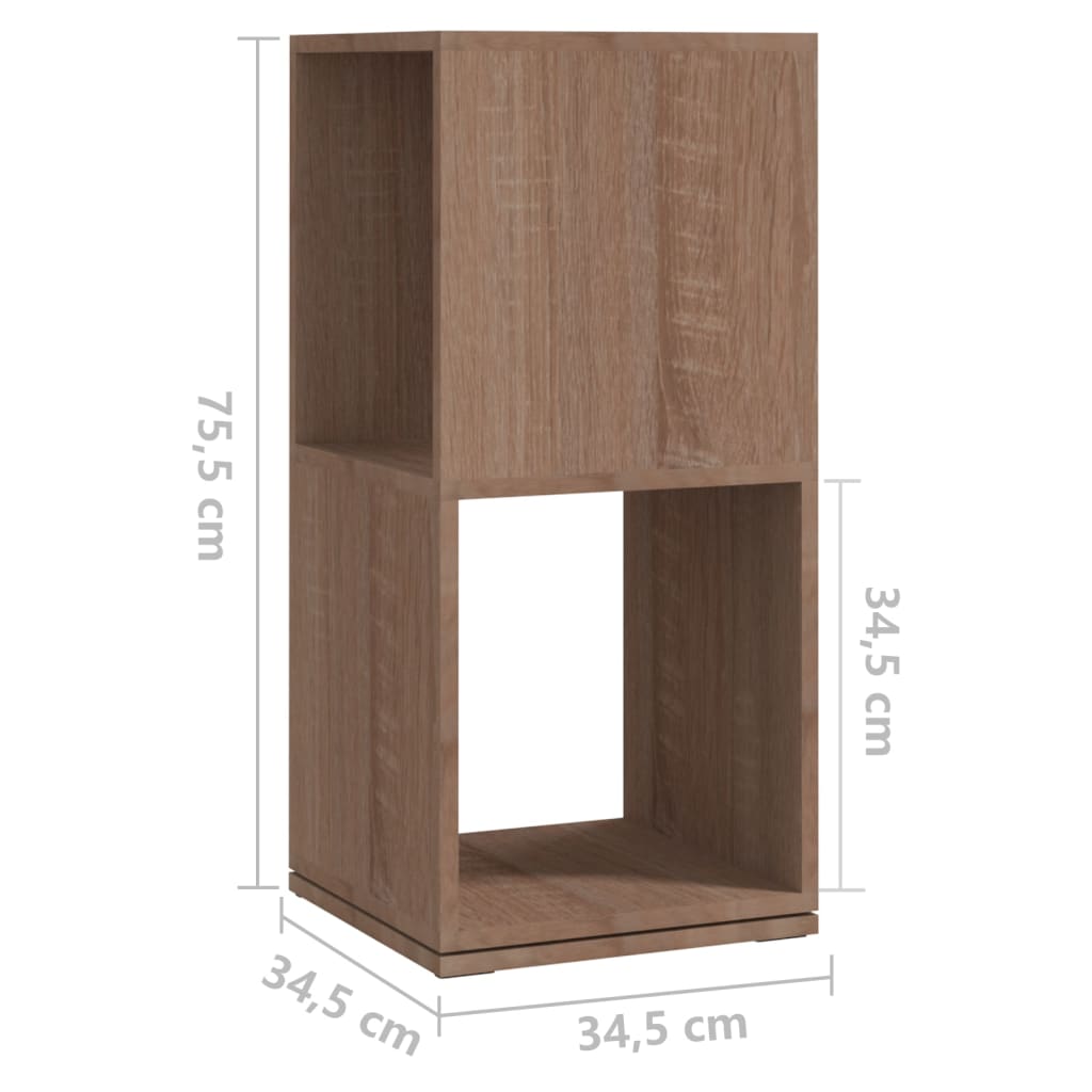 vidaXL Étagère tournante Chêne Sonoma 34,5x34,5x75,5 cm Bois d'ingénierie