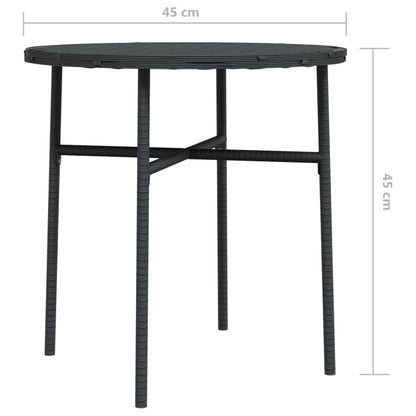 vidaXL Beistelltisch Schwarz 45 cm Poly Rattan