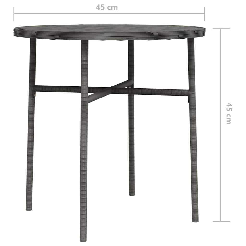 vidaXL Beistelltisch Grau 45 cm Poly Rattan