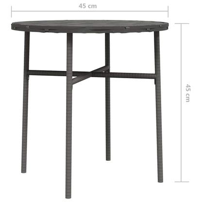 vidaXL Beistelltisch Grau 45 cm Poly Rattan