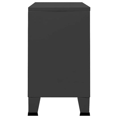 vidaXL Industrial Sideboard Anthrazit 105x35x62 cm Metall und Glas