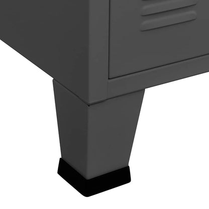 vidaXL Industrial Sideboard Anthrazit 105x35x62 cm Metall und Glas