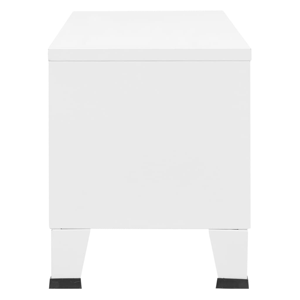vidaXL Meuble TV de style industriel blanc 105x35x42 cm métal