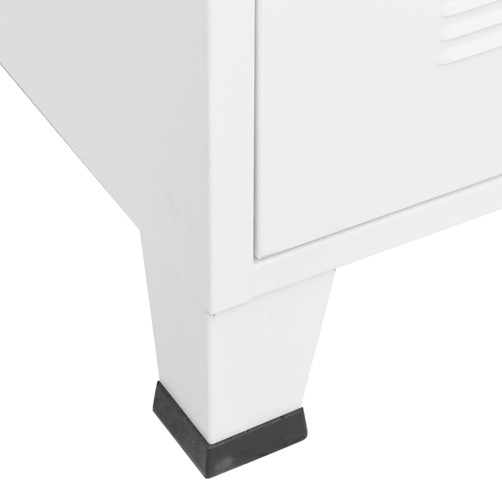vidaXL Meuble TV de style industriel blanc 105x35x42 cm métal