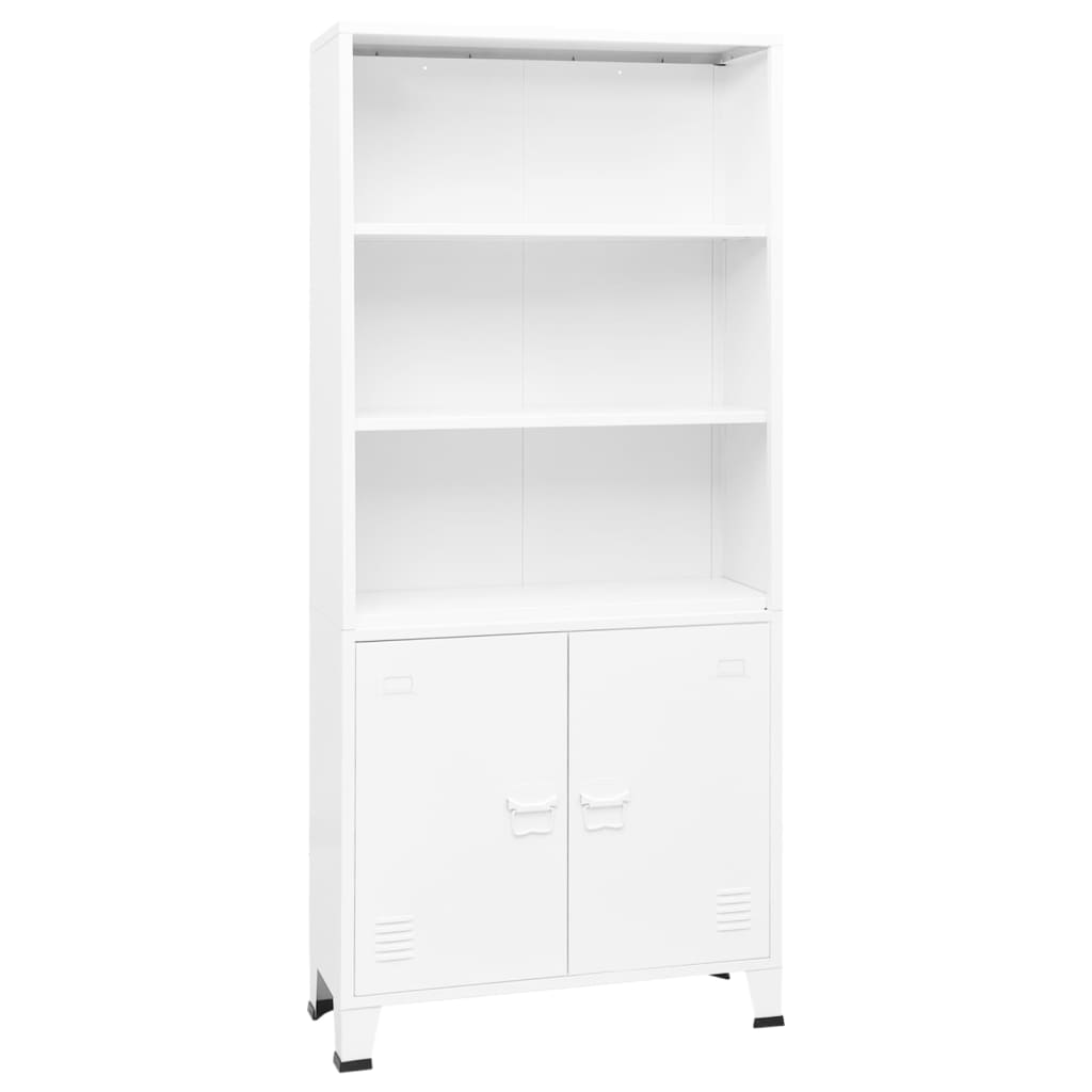 vidaXL Bibliothèque industrielle blanche 80x32x180 cm acier