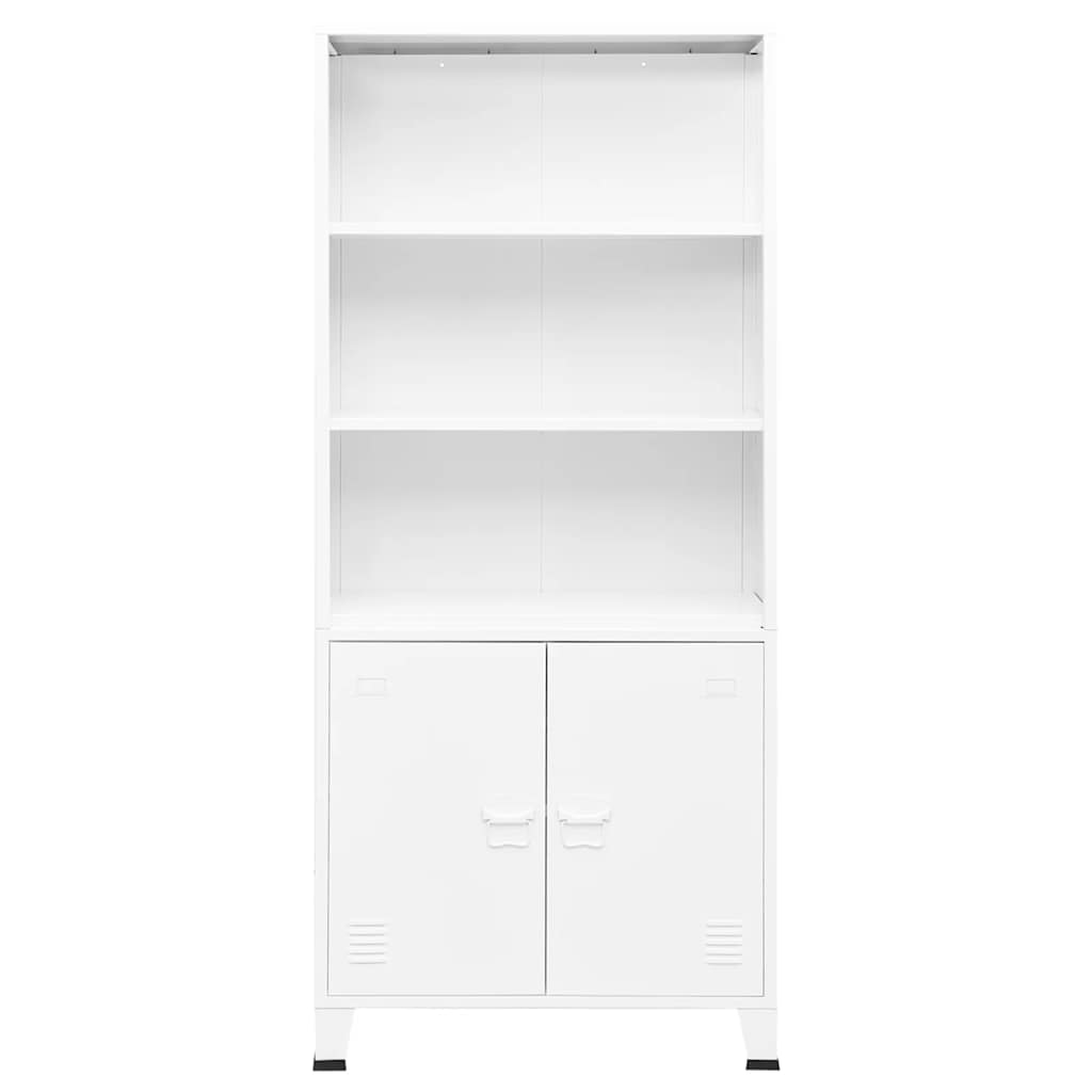 vidaXL Bibliothèque industrielle blanche 80x32x180 cm acier