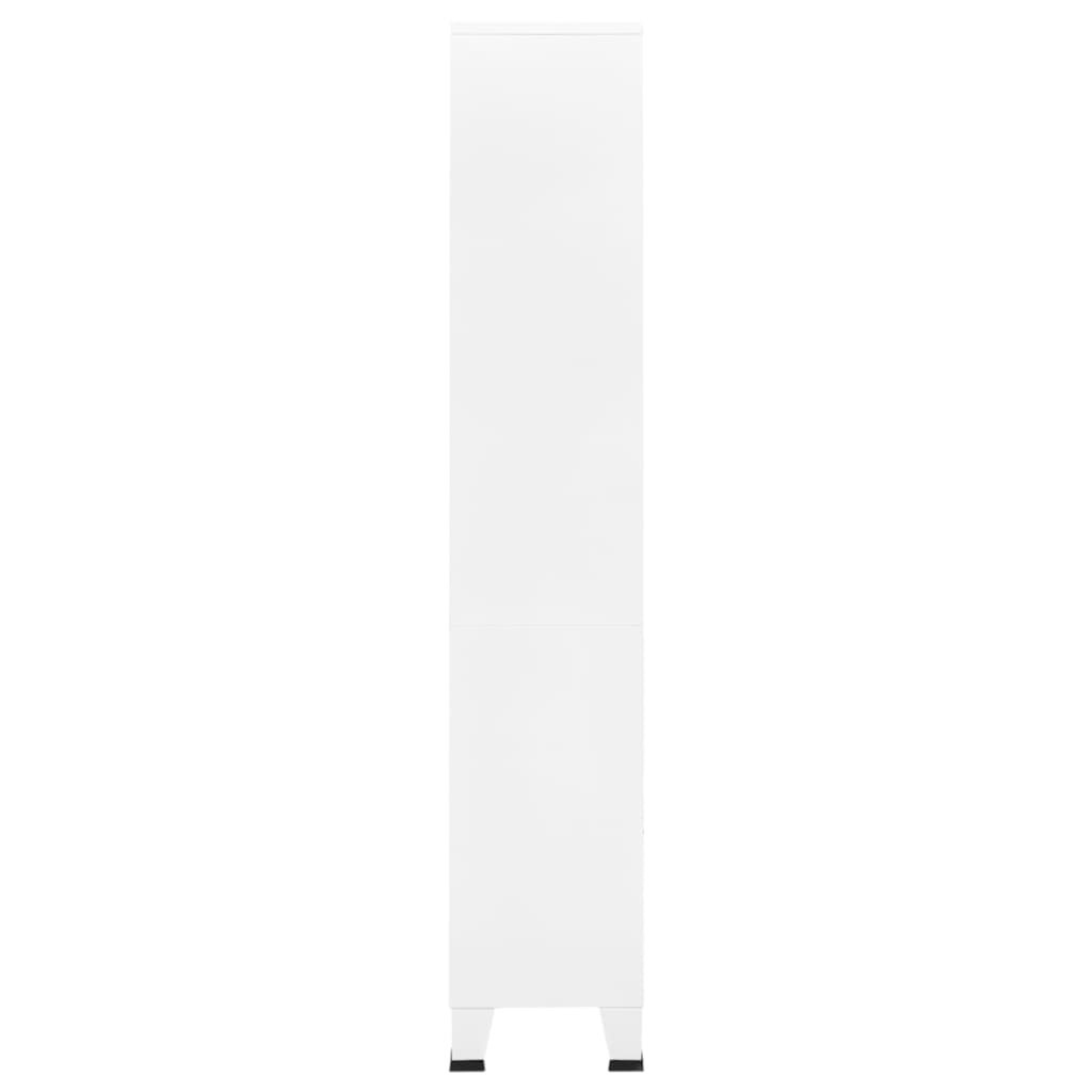 vidaXL Bibliothèque industrielle blanche 80x32x180 cm acier