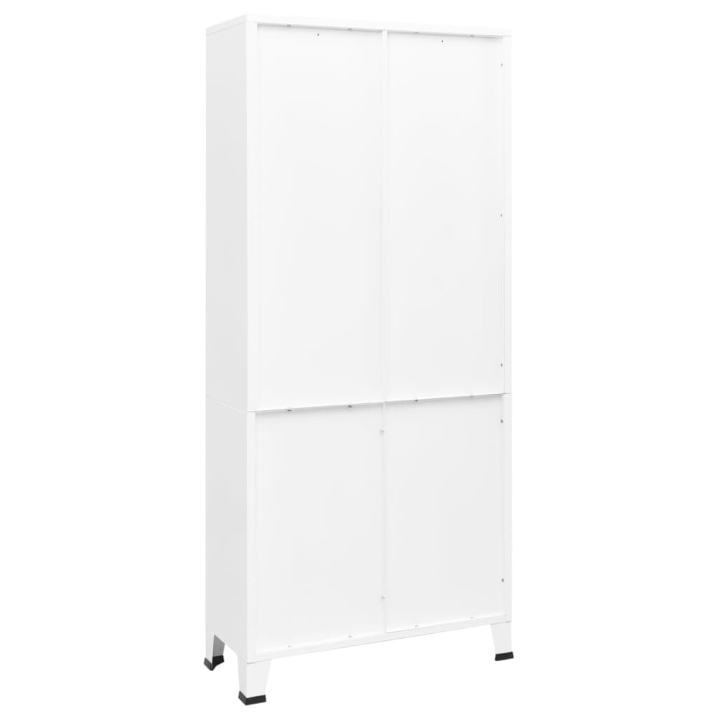vidaXL Bibliothèque industrielle blanche 80x32x180 cm acier