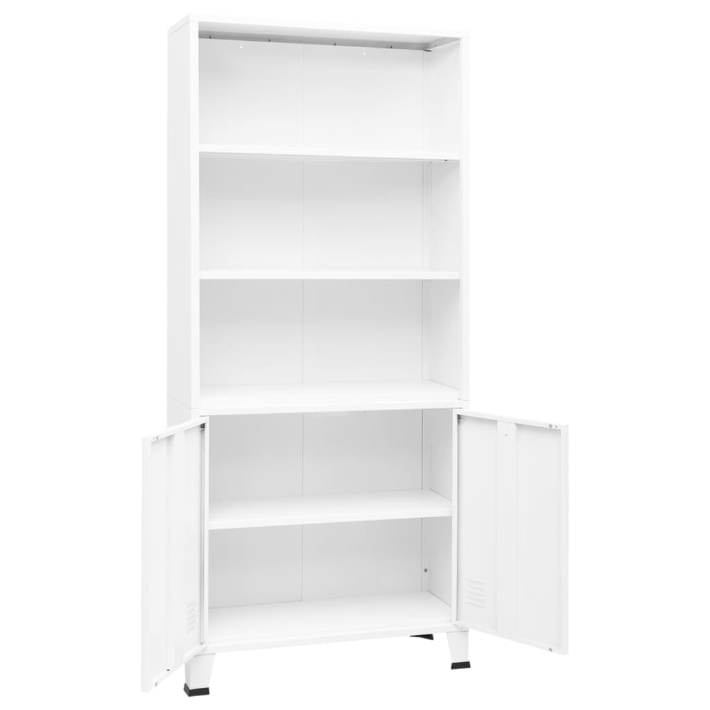 vidaXL Bibliothèque industrielle blanche 80x32x180 cm acier