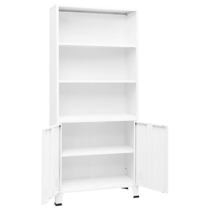 vidaXL Bibliothèque industrielle blanche 80x32x180 cm acier