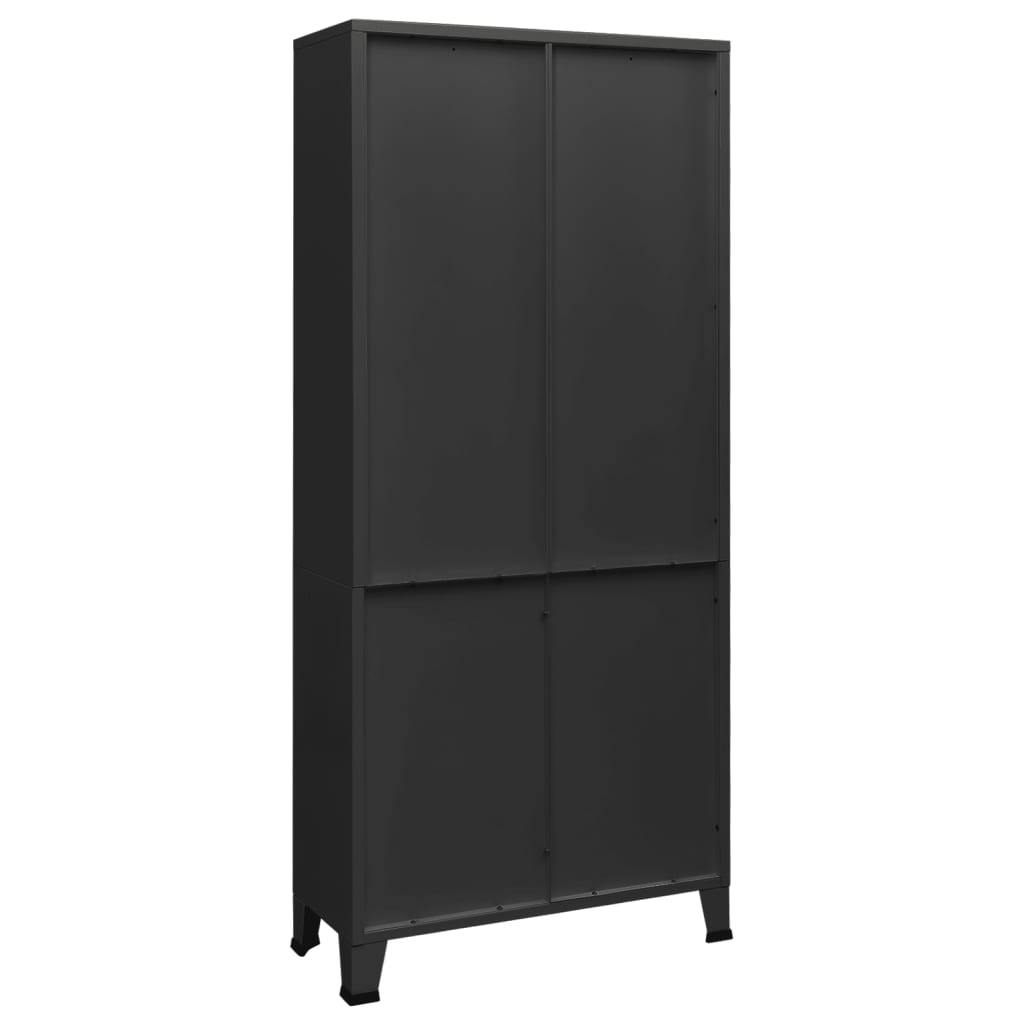 vidaXL Bücherregal im Industrie-Stil Anthrazit 80x32x180 cm Stahl