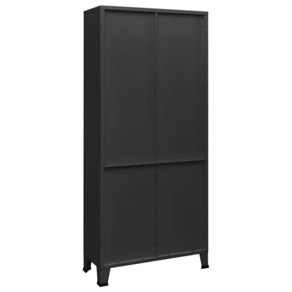 vidaXL Bücherregal im Industrie-Stil Anthrazit 80x32x180 cm Stahl