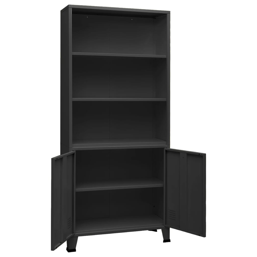 vidaXL Bücherregal im Industrie-Stil Anthrazit 80x32x180 cm Stahl