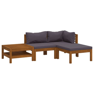 vidaXL 4-tlg. Garten-Lounge-Set mit Auflage Massivholz Akazie