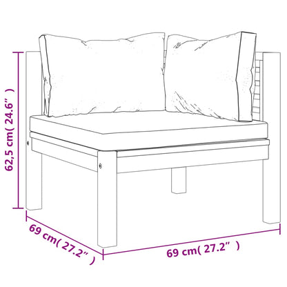 vidaXL 4-tlg. Garten-Lounge-Set mit Auflage Massivholz Akazie