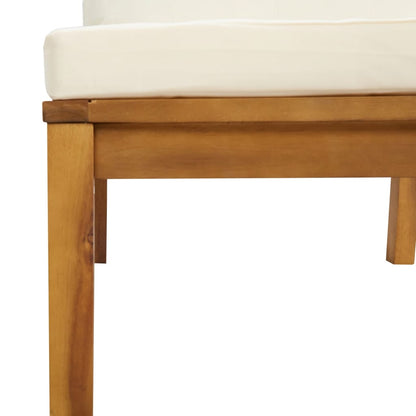 vidaXL Ensemble de jardin 4 pièces avec coussins crème en bois d'acacia massif