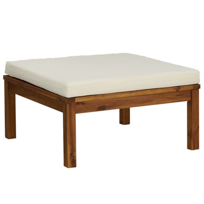 vidaXL Ensemble de jardin 4 pièces avec coussins crème en bois d'acacia massif