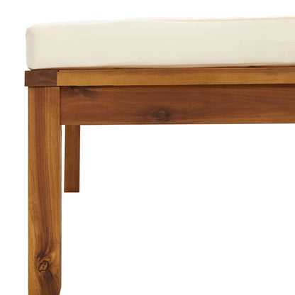 vidaXL Ensemble de jardin 4 pièces avec coussins crème en bois d'acacia massif