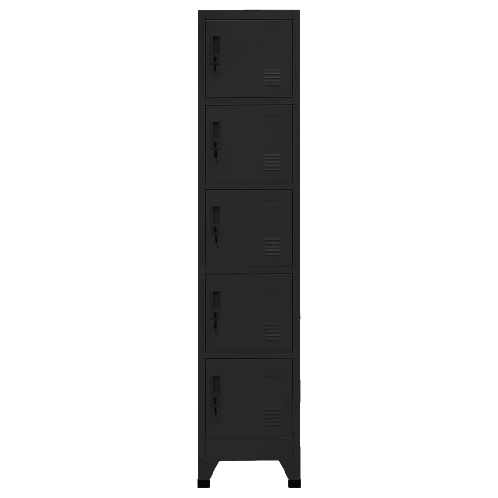 vidaXL Schließfachschrank Schwarz 38x40x180 cm Stahl