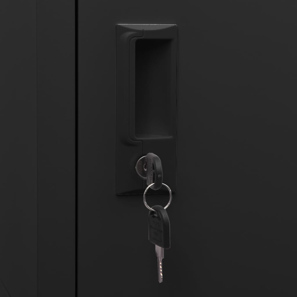 vidaXL Schließfachschrank Schwarz 38x40x180 cm Stahl