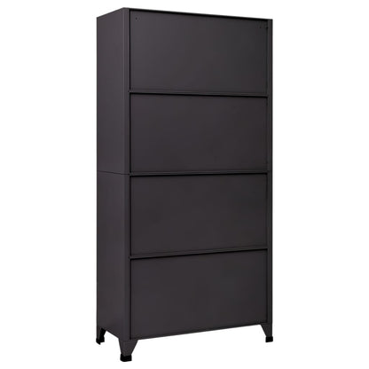 vidaXL Schließfachschrank Anthrazit und Weiß 90x45x180 cm Stahl