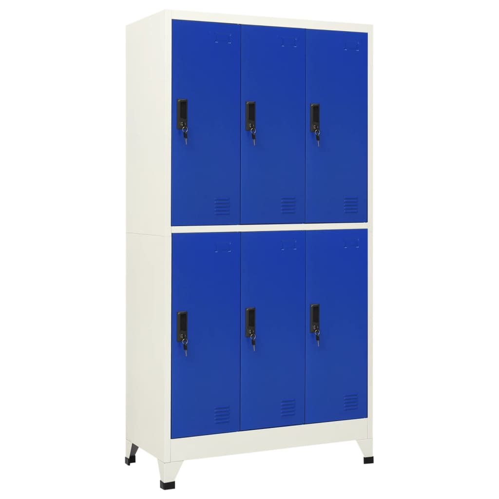 vidaXL Armoire vestiaire gris et bleu 90x45x180 cm acier