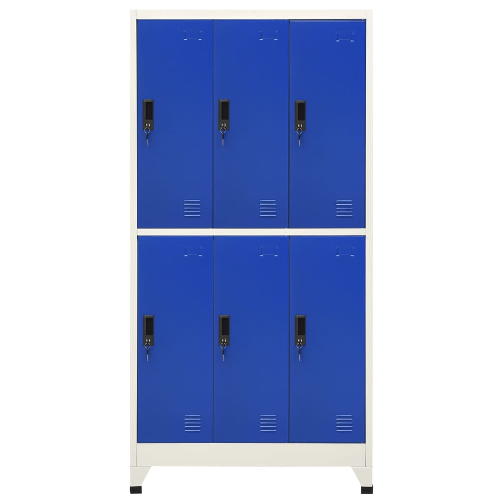vidaXL Armoire vestiaire gris et bleu 90x45x180 cm acier