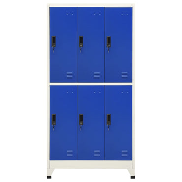 vidaXL Schließfachschrank Grau und Blau 90x45x180 cm Stahl