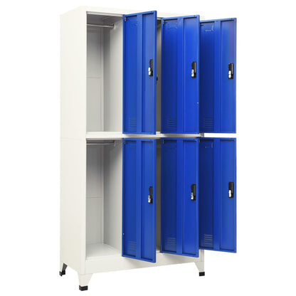 vidaXL Armoire vestiaire gris et bleu 90x45x180 cm acier