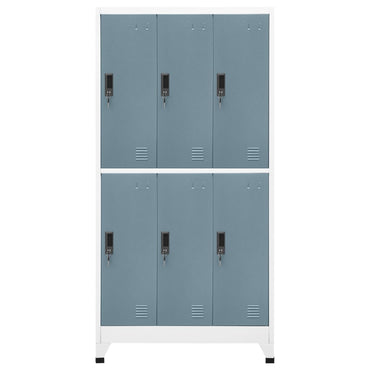vidaXL Schließfachschrank Hellgrau und Dunkelgrau 90x45x180 cm Stahl