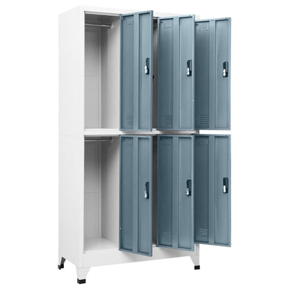 vidaXL Schließfachschrank Hellgrau und Dunkelgrau 90x45x180 cm Stahl