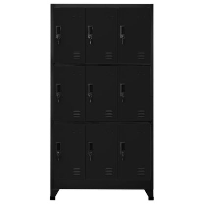 vidaXL Schließfachschrank Schwarz 90x45x180 cm Stahl
