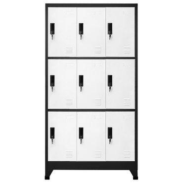 vidaXL Schließfachschrank Anthrazit und Weiß 90x45x180 cm Stahl