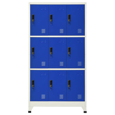 vidaXL Schließfachschrank Grau und Blau 90x45x180 cm Stahl