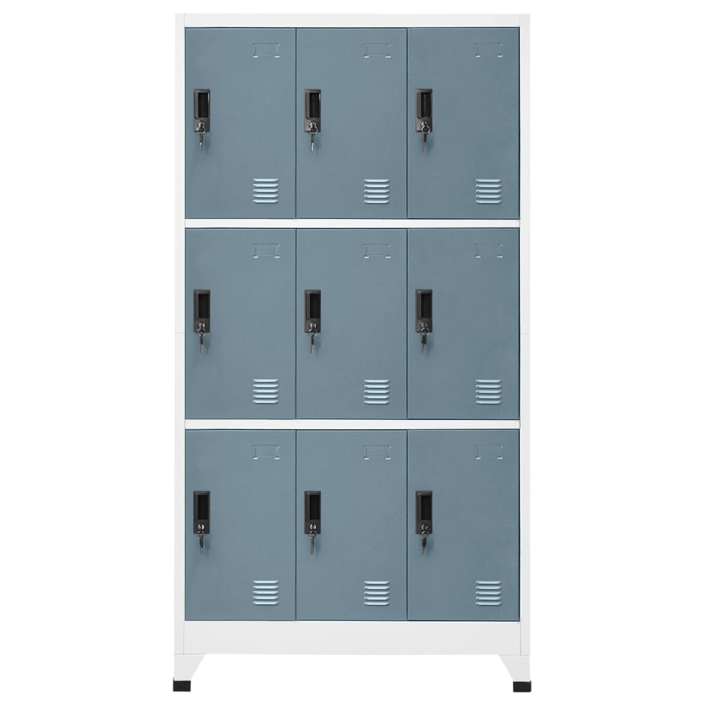 vidaXL Schließfachschrank Hellgrau und Dunkelgrau 90x45x180 cm Stahl