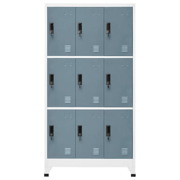 vidaXL Schließfachschrank Hellgrau und Dunkelgrau 90x45x180 cm Stahl