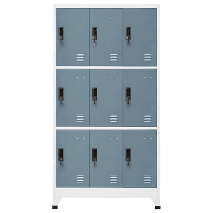 vidaXL Schließfachschrank Hellgrau und Dunkelgrau 90x45x180 cm Stahl