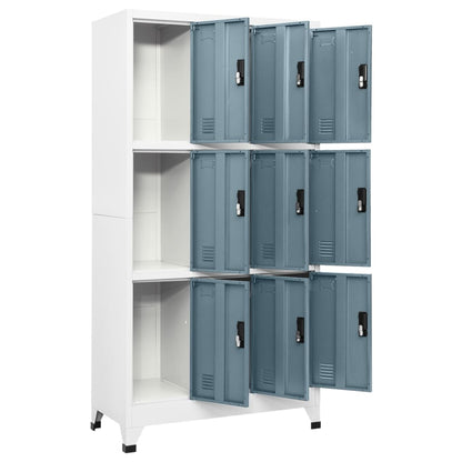 vidaXL Schließfachschrank Hellgrau und Dunkelgrau 90x45x180 cm Stahl