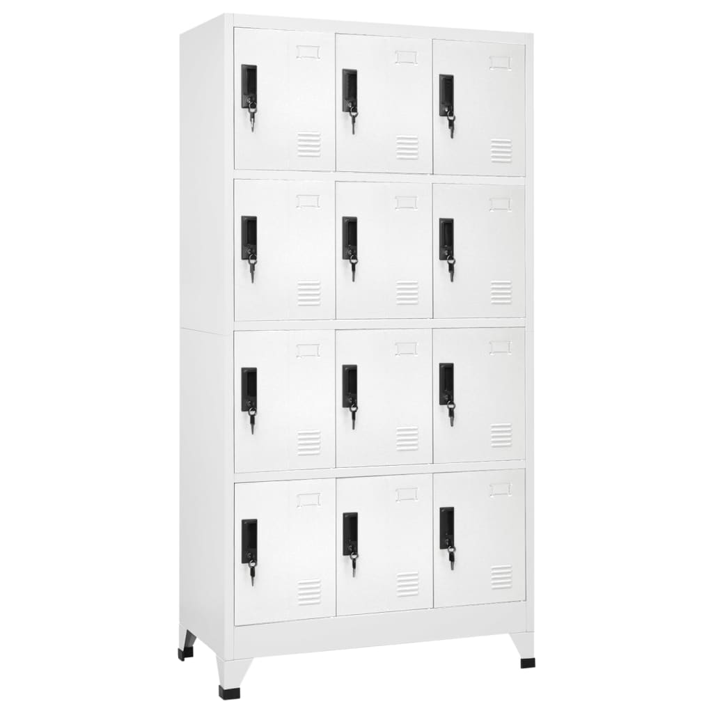 vidaXL Schließfachschrank Weiß 90x45x180 cm Stahl