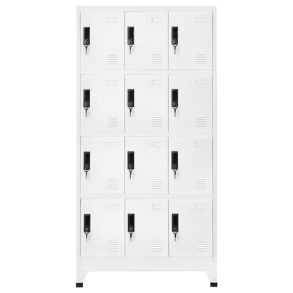 vidaXL Schließfachschrank Weiß 90x45x180 cm Stahl