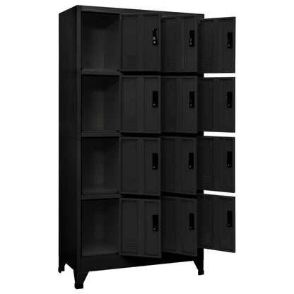 vidaXL Schließfachschrank Schwarz 90x45x180 cm Stahl