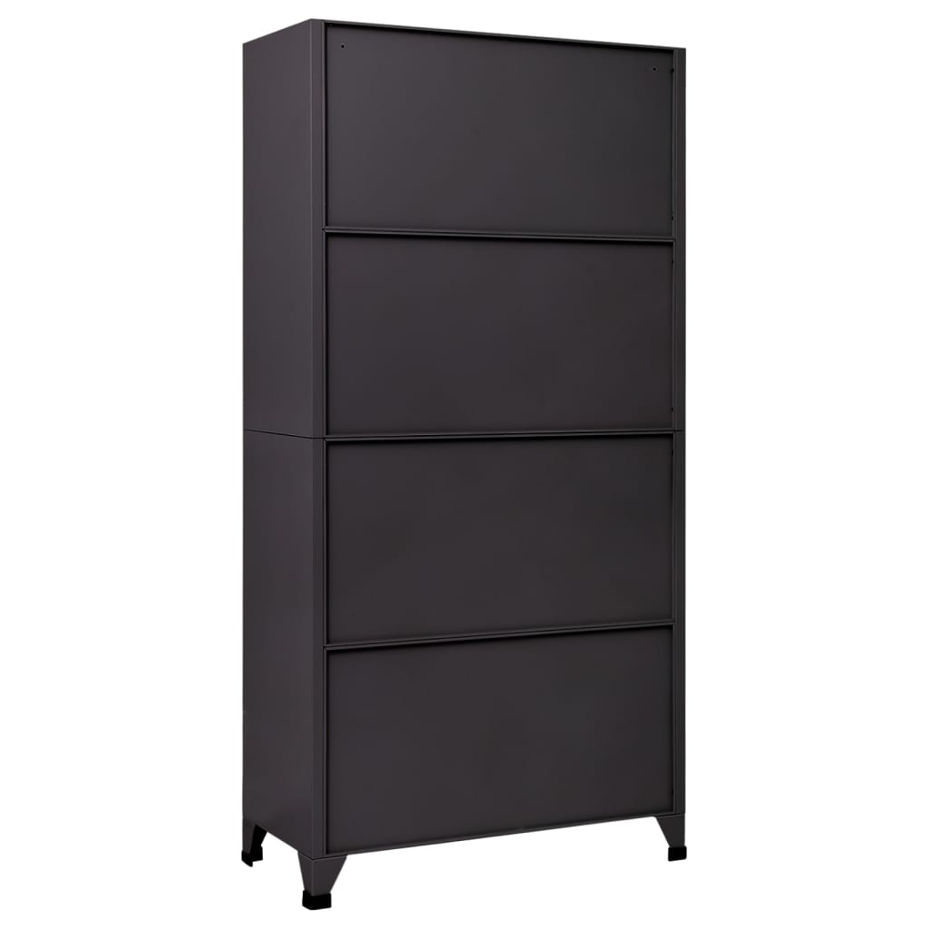 vidaXL Schließfachschrank Anthrazit und Weiß 90x45x180 cm Stahl