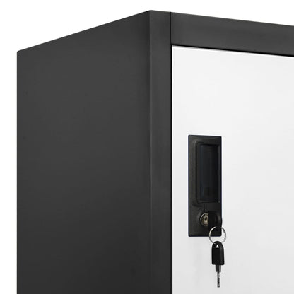 vidaXL Schließfachschrank Anthrazit und Weiß 90x45x180 cm Stahl