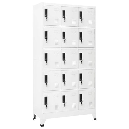 vidaXL Schließfachschrank Weiß 90x40x180 cm Stahl