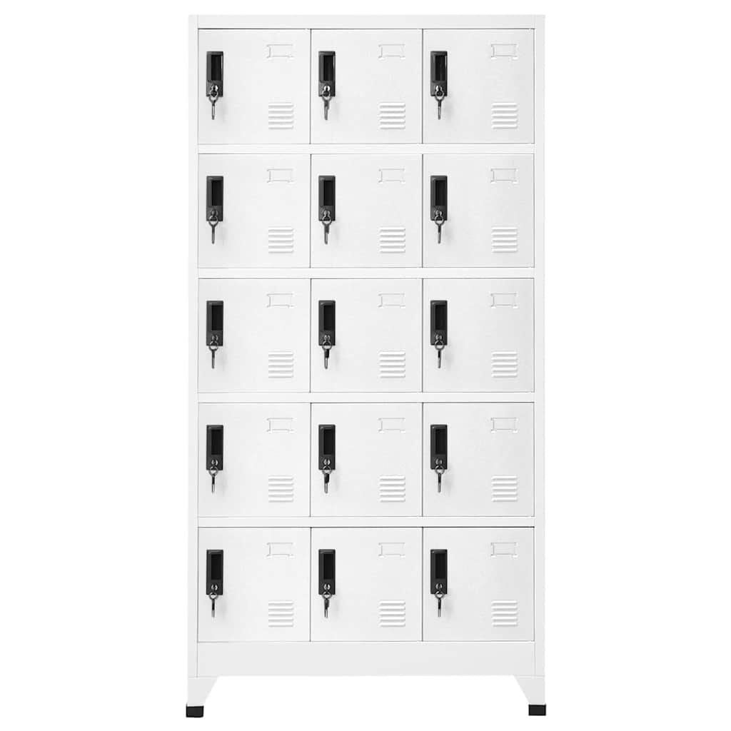 vidaXL Schließfachschrank Weiß 90x40x180 cm Stahl