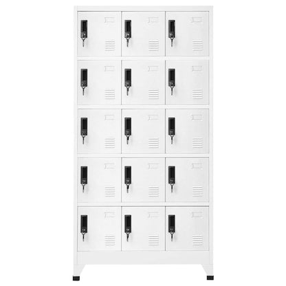 vidaXL Schließfachschrank Weiß 90x40x180 cm Stahl